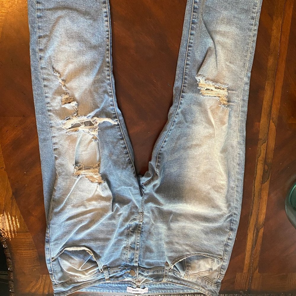 Fashion Nova Medium Washed Ripped Jeans